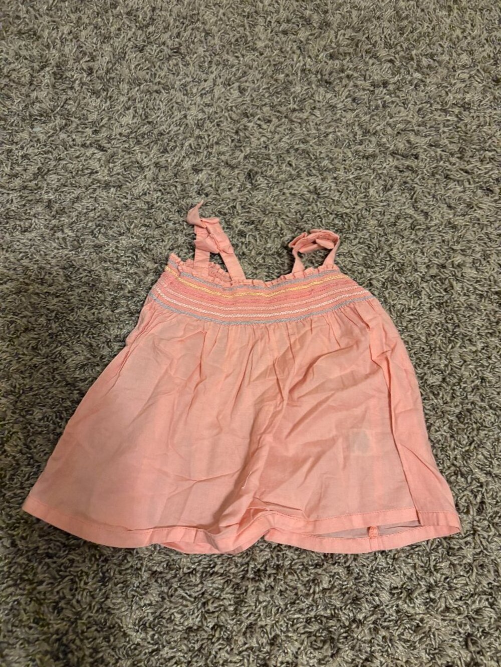 Janie and Jack Smocked Dress 18-24 Months Light Pink 100% Cotton Sundress Pastel